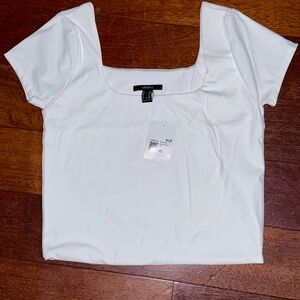 Forever21 Sculpt Shape Women's White Cropped Tee